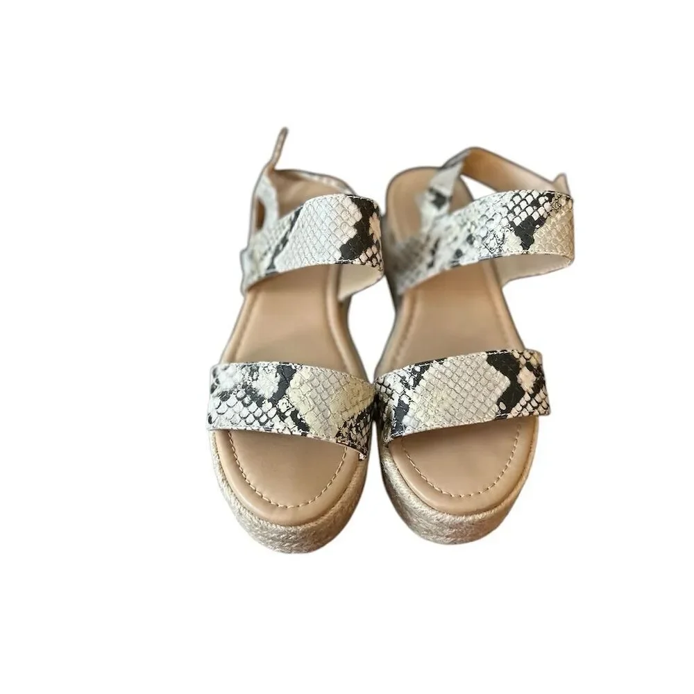 Steve Madden Women's Espadrille Wedge Sandals Size 8 Python Print - Picture 11 of 11
